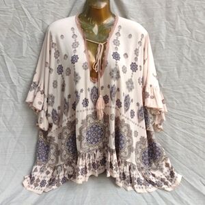 Saga bohemian boho chic blouse cotton Italy